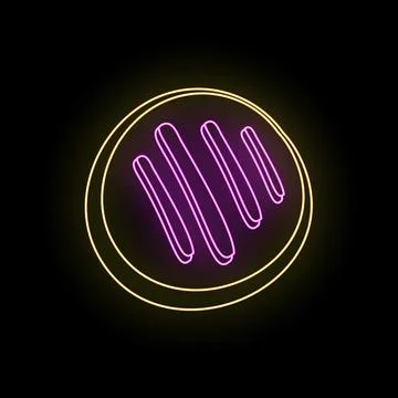 Neon glowing grill mark icon on black background Stock Illustration