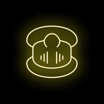 Neon glowing headset icon for customer support Stock Illustration