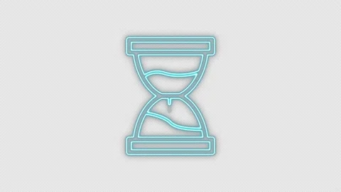 Neon Glowing Hourglass Sand Timer Clock Icon Business Sign Isolated Background Stock Footage 159019130