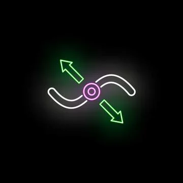 Neon glowing icon representing opposing forces concept Stock Illustration