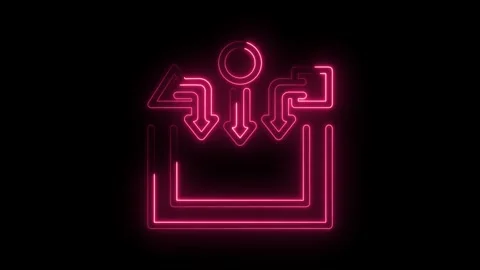 Neon glowing input box animation on a black background data entry icon Stock Footage 346003124