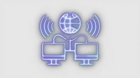 Neon Glowing Internet Connection Network Animation Stock Footage 320508791
