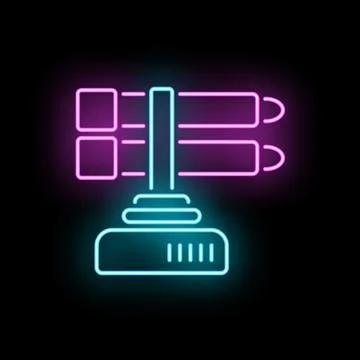 Neon glowing joystick game controller icon concept Stock Illustration