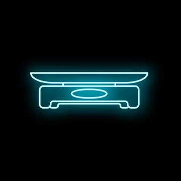 Neon glowing kitchen scale weighing icon Stock Illustration