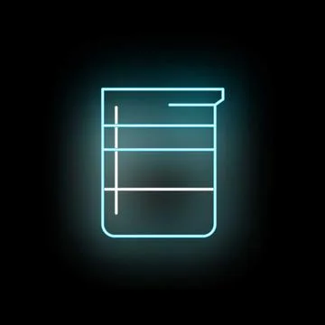 Neon glowing laboratory beaker measuring fluid volume Illustration