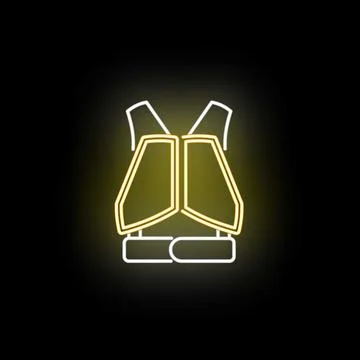 Neon glowing life jacket providing water safety Stock Illustration