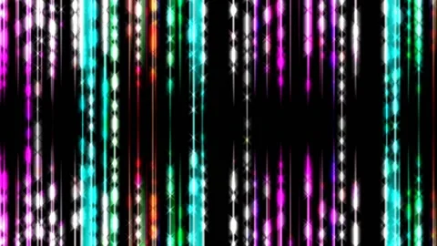 Neon glowing lights loopable background, colorful vertical stripes flashing Stock Footage 133108872