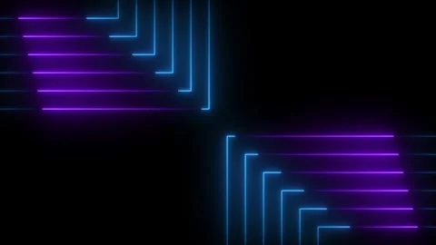 Neon glowing line icon features sleek animation. Neon blue and purple light.. 動画素材 335299128