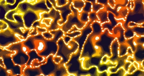 Neon glowing liquid. Abstract Fluid Animation yellow orange Color Flowing W.. Vídeos de archivo 224923422
