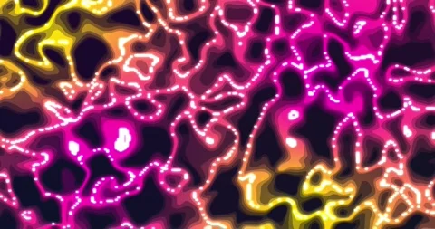 Neon glowing liquid. Abstract Fluid Animation yellow pink Color Flowing Wav.. 스톡 동영상 224923449