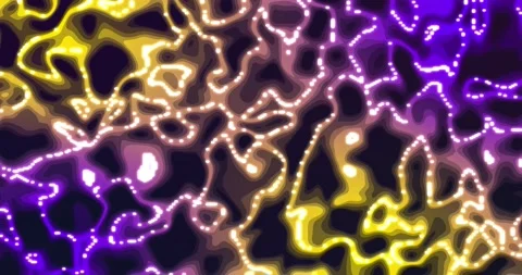 Neon glowing liquid. Abstract Fluid Animation yellow purple Color Flowing W.. Vídeos de archivo 224923464