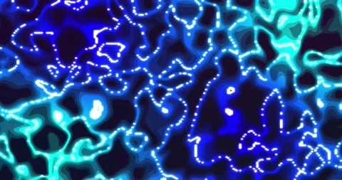 Neon glowing liquid. Abstract Fluid Animation sky navy blue Color Flowing W.. Vídeos de archivo 224923765