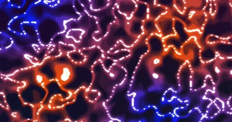 Neon glowing liquid. Abstract Fluid Animation blue orange Color Flowing Wav.. Stock Footage 224923788