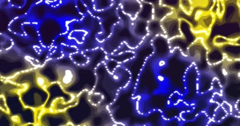 Neon glowing liquid. Abstract Fluid Animation blue yellow Color Flowing Wav.. 스톡 동영상 224924137