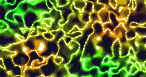 Neon glowing liquid. Abstract Fluid Animation Green orange Color Flowing Wa.. Vídeos de archivo 224924453