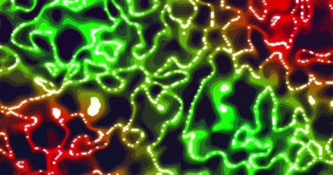 Neon glowing liquid. Abstract Fluid Animation Green red Color Flowing Wavy .. Stock Footage 224924705