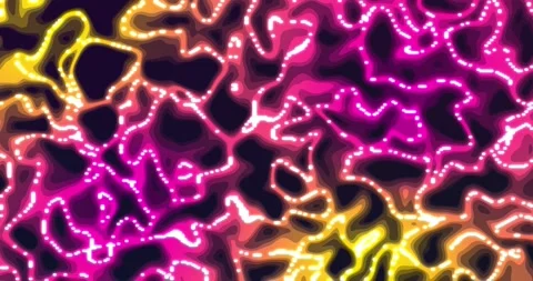 Neon glowing liquid. Abstract Fluid Animation yellow pink Color Flowing Wav.. Video stock 224946422