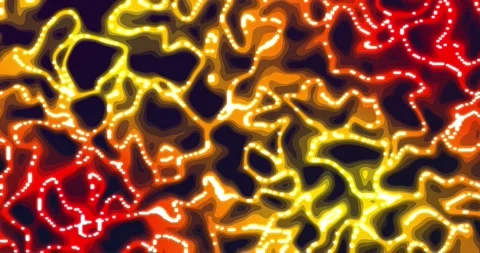 Neon glowing liquid. Abstract Fluid Animation yellow red Color Flowing Wavy.. Vídeos de archivo 224946572