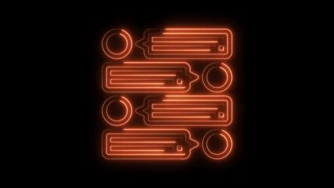 Neon glowing list menu animation on dark background ui design interface element Stock Footage 322971464