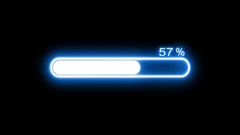 Neon Glowing Loading Bar Animation with Smooth Progress Effect Video stock 314655023
