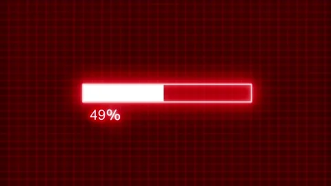 Neon Glowing Loading Bar Animation with Smooth Progress, Animation of Neon .. Stock Footage 314660805