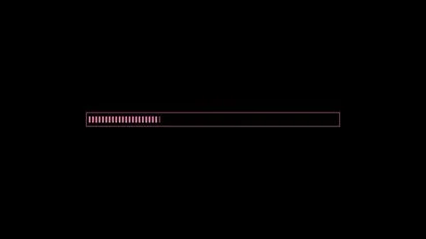 Neon glowing loading bar on a black background. Stock Illustration