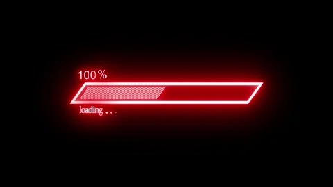 Neon Glowing Loading Bar Completion Animation Video stock 315003622