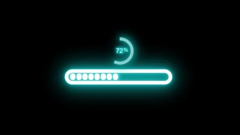 Neon Glowing Loading Bar Progress Animation Видео 315191474