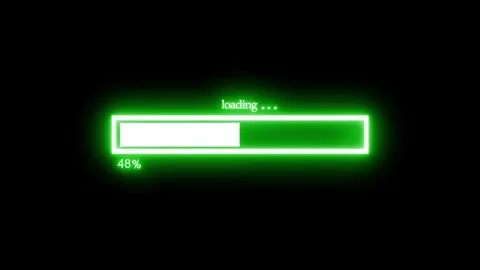 Neon glowing loading progress bar animation on black background Stock Footage 316711518