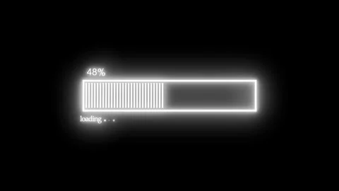 Neon Glowing Loading Progress Bar Animation in Cyberpunk Style Видео 316711603