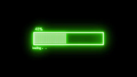 Neon Glowing Loading Progress Bar Animation in Cyberpunk Style Stock Footage 316711638