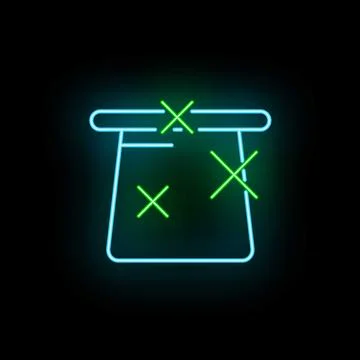 Neon glowing magic hat performing trick icon Stock Illustration
