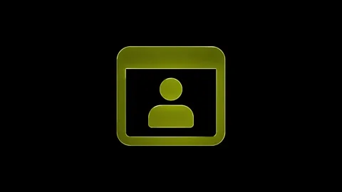 Neon glowing man icon animation in black background. Happy professional and.. Stock Footage 299567731
