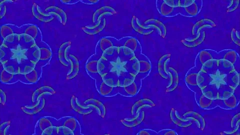 Neon Glowing Mandala Geometric Pattern on Dark Gradient Background 库存影片 336341526