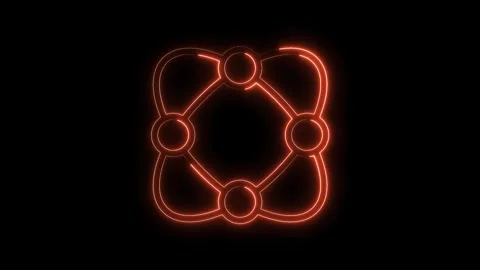 Neon glowing mesh network animation connecting digital nodes over dark Stock Footage 322969679