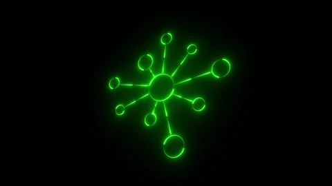 Neon glowing Molecule model or structure of the substance animation. 動画素材 290014997