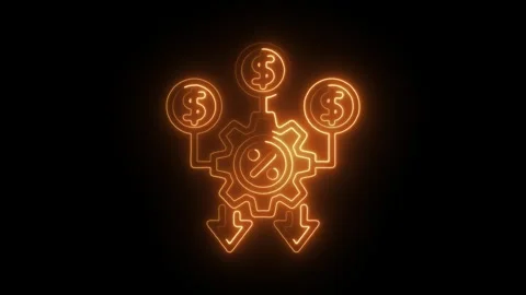 Neon glowing money flow chart animation indicating financial optimization a.. Stock Footage 309913977