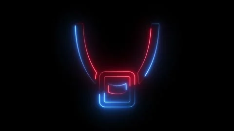 Neon glowing necklace icon in red and blue colors Stock-Footage 344565619