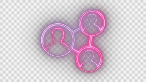 Neon Glowing Network Connection with People Icons Stock Footage 320498858