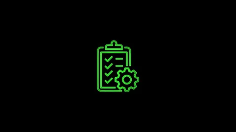 Neon glowing note book icon animation on background. Stock Footage 299566029