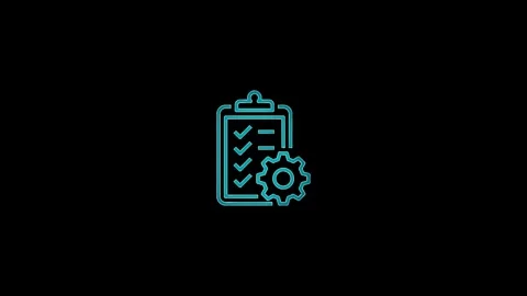 Neon glowing note book icon animation on background. Stock Footage 299566033