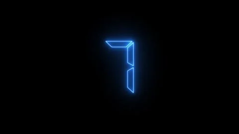 Neon Glowing Number Seven Abstract Art Design Stock Footage 331567189