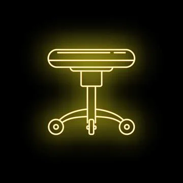 Neon glowing office stool icon with wheels イラスト素材