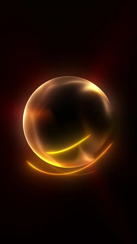 Neon glowing orange abstract sphere animation, vertical futuristic particle.. Vídeos de archivo 337038167