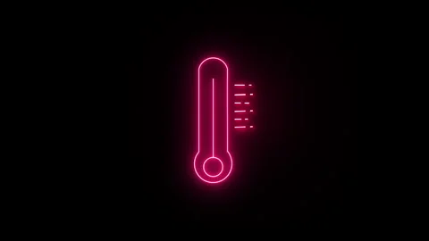 Neon glowing overcast weather Lightning icon isolated on black background. Anima Stock Footage 290860048