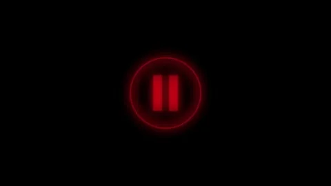 Neon Glowing Pause Icon Animation on Black Background 4K Loop Stock Footage 328313737