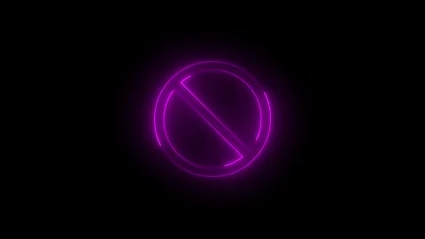 Neon glowing pink backslash icon animation in black background Stock-Footage 265530490