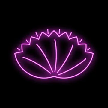 Neon glowing pink seashell in abstract linear style Stock Illustration