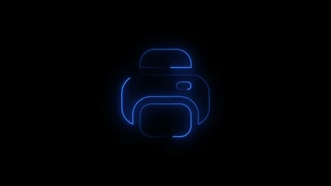 Neon glowing printer icon animation against dark background Stockbeeldmateriaal 347756608