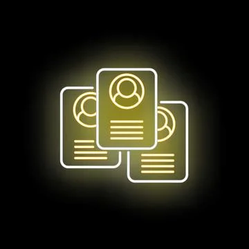 Neon glowing profiles icon representing recruitment and hiring 库存插图